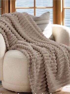 Beige fleece blanket